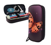 AMREWQYL Nice Butterfly printed Leather Pencil Case storage pouch
