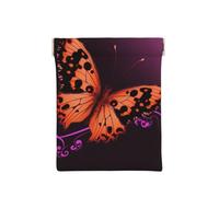 AMREWQYL Nice Butterfly printed Leather Popper Coin Case Portable Coin Organizer Bag, White, One Size, Coinpurse
