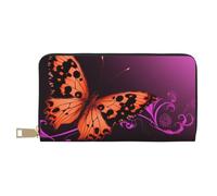 AMREWQYL Nice Butterfly printed Leather Wallet Women's Travel Wallet Credit Card Wallet, White, One Size