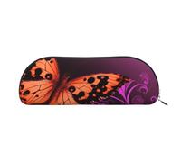 AMREWQYL Nice Butterfly printed Pencil Bag Leather Pen Case Portable Stationery Pouch