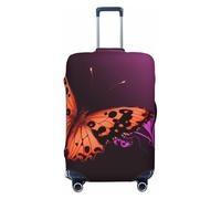 AMREWQYL Nice Butterfly printed Suitcase Cover Washable Elastic luggage cover, Black, M