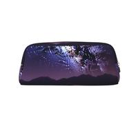 AMREWQYL Night in the desert printed Pencil Bag 3D leather zipper pen case