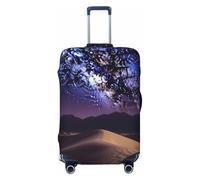 AMREWQYL Night in the desert printed Suitcase Cover Washable Elastic luggage cover, Black, XL