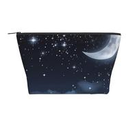 AMREWQYL Nightsky Hanging Moon printed Daily Storage bag Makeup Bag Travel Toiletry Bag, Black, One Size