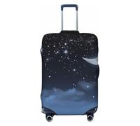 AMREWQYL Nightsky Hanging Moon printed Suitcase Cover Washable Elastic luggage cover, Black, M