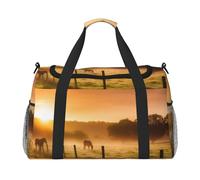AMREWQYL Pasture at Sundown in Orange Sunny Beams printed Hand Travel Bag Casual luggage bag