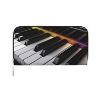 AMREWQYL Piano Key Printed Leather Hand Wallet Women Travel Wallet Credit Card Wallet, Black, One Size, Black, One size