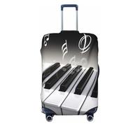 AMREWQYL Piano Music Symbol printed Suitcase Cover Washable Elastic luggage cover, Black, S