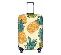 AMREWQYL Pineapple Pattern printed Suitcase Cover Washable Elastic luggage cover, Black, S