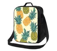 AMREWQYL Pineapple Pattern printedInsulated lunch bag Reusable Insulated Lunch Box