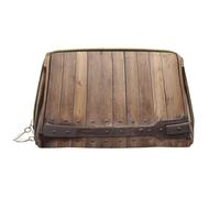 AMREWQYL Rustic Wooden Door printed Leather makeup bag Cosmetic Bag Toiletry Bag Clutch Bag, White, One Size
