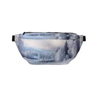 AMREWQYL Winter Landscape printed Crossbody Waist Pack Casual Chest Bag, Black, One Size