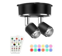 Amries LED Battery Spotlights, Indoor Lights Battery Operated, Spotlights Ceiling Lights with Remote Control Dimmer Timer, Battery Wall Light for Artwork Painting Statue (RGB)