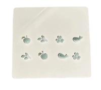 AMRISBTYS Bio-porcelain Earrings for Ear Piercings Ceramic Stud Earrings Marine Life Modeling(apple and whale patterns,1pair each pattern（4pairs in all）)