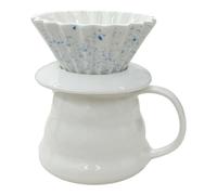 AMRISBTYS Ceramic Origami Filter Cup Pour over Fine Porcelain Coffee Dripper Set for Home Café Restaurant Camping,15.8 Oz(three-piece set blue)