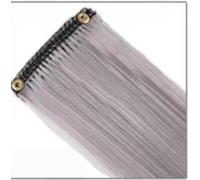 AMRISBTYS Colored Hair Pieces Ear-hung Dyeing Piece Long Seamless Hair Extension (4 Pieces)(20. Granny gray,4 pieces)