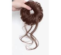 AMRISBTYS Dragon Beard Chignon, Side Tie Flower Buds, Bun Hairpiece, Fluff the Hair Volume Wig(light brown,1PC)