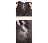 AMRISBTYS Hairless Net Wig Female Piece Top Hair Increase Volume High Top of the Skull Large Wave To Cover White Hair Without Trace Breathable Wig(Medium parting curls - 60cm (black))