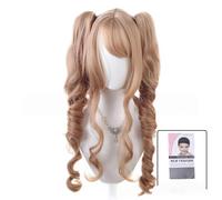 AMRISBTYS Multi-color Lolita Long Curly Clip on Synthetic Ponytails Cosplay Wig (black/blonde)(22+ wig cap)