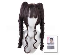 AMRISBTYS Multi-color Lolita Long Curly Clip on Synthetic Ponytails Cosplay Wig (black/blonde)(6A + wig cap)