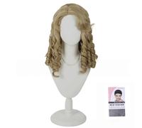 AMRISBTYS Multi-color Long Curly Clip on Synthetic Ponytails Cosplay Wig (black/blonde)(court roll + wig cap)