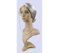 AMRISBTYS Old Lady Dress Up Wig Granny Hair Set Masquerade Ball Prop Activity Funny Old Lady for Halloween(Silver Wig 8-Piece Set)