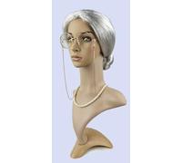 AMRISBTYS Old Lady Dress Up Wig Granny Hair Set Masquerade Ball Prop Activity Funny Old Lady for Halloween(Silver Wig 2-Piece Set)