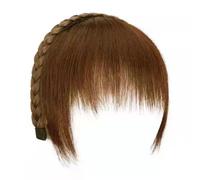 AMRISBTYS Scrunchie Bangs Wig Natural Invisible Non-trace Hairpiece Age-reducing Non-slip Twist Braid Integrated Forehead Fake Bangs(headband bang - light brown)