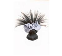 AMRISBTYS Voluminous Messy Bun Hair Piece with Striped Scrunchie French Chicken Feather Synthetic Wig Bun Lazy Hairstyle (natural black Claw clip wig)