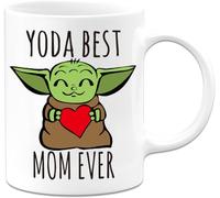 AMRIU Birthday Gifts for Mum from Daughter Son, Baby Yoda Best Mom Ever Coffee Mug Mums Gifts for Birthday Mothers Day Mama Mother in Law Bonus Step Mothers, Funny Baby Yoda Mum Present