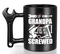 AMRIU Cute Novelty Mug Secret Santa Grandad Gifts, Funny Coffee Mug with Wrench Handle for Grandpa, from Kids, Family, for Him, Humour, Happy Birthday | Father's Day Presents,Grandad Christmas Gifts