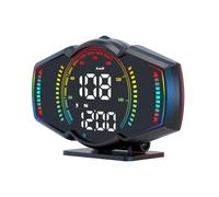AMROOLOO digital GPS speedometer, HUD, head-up display, versatile in-vehicle device, colourful ambience, plug-and-play USB interface, suitable for all cars