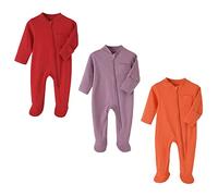 amropi 3 Pack Baby Romper Jumpsuit Boys Girls One-Piece Overalls Outfits 0-3 Months, Red/Purple/Orange