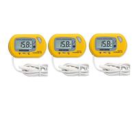 amropi Aquarium Thermometers, 3 Pack Digital LCD Water Thermometer for Fish Tank Aquarium Marine Reptile Habitat Temperature, Yellow