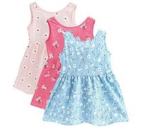 amropi Baby Girl's 3 Pack Flower Printed Dress Sleeveless Cotton A-Line Summer Dresses L-Pink Rose Blue,2-3 Years
