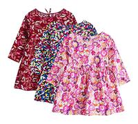 amropi Baby Girl's 3 Pieces Flower Printed Dress Long Sleeve Cotton Causal A-line Dresses Style six,4-5 Years