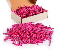 AMRTA Bright Pink Bamboo Golf Tees Wood 2 3/4" 3 1/4" Options Value 200 Pack, High Visibility with Striped Design for Consistent Tee Height, Reliable Ball Support for Men Women Golfer