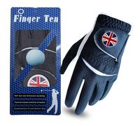 AMRTA Golf Gloves Men Right Handed Golfer Left Hand with Ball Marker Leather Premium Weathersof Grip Soft Value Pack, Mens Golf Gloves Weathersof Glove Size S M ML L XL (Blue, M)