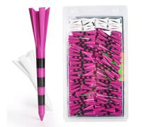 AMRTA Golf Tee Plastic Professional 3 1/4 inch 60 Pcs & 1/2 inch 40 Pcs, Golf Tee Multiple Colors Reduce Friction Side Spin Unbreakable Durable Stable (Pink)