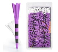 AMRTA Golf Tee Plastic Professional 3 1/4 inch 60 Pcs & 1/2 inch 40 Pcs, Golf Tee Multiple Colors Reduce Friction Side Spin Unbreakable Durable Stable (Purple)
