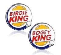 AMRTA Premium Golf Ball Markers 2 Pack, Funny Golf Accessories with Stylish Dartboard Pattern for Easy Spotting on the Green, Metal Marker for Men Women Golfers (BOGEY/BIRDIE KING)