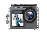 AMRTTWY Action Camera, 5K Action Camera Anti-shake Sports Cam Dual Screen Diving Mini Camera 170° Wide Angle With Remote Control,for Cycling,Motorcycle