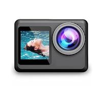 AMRTTWY Action Camera, Pro 4K 60 Dual Screen Action Camera Waterproof Touch Screen Sport Cam Night Vision 6-Axis Gyro Stabilization,for Cycling,Motorcycle