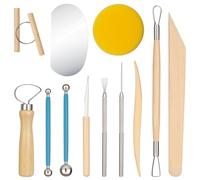 Amrules 12 PCS Clay Tools Kit, Pottery Tools, Practical Polymer Clay Sculpting Tools Kit, Air Dry Clay Tools Set for Adults, Pottery Craft, Modeling, Shaping