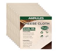 Amrules Cheese Cloths,Cotton Cheesecloth for Cooking, Straining, Making Cheese, Reusable Cheesecloth 20x20 Inch,10 PC