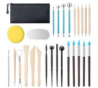 Amrules Clay Tools Kit, 27 PCS Pottery Tools, Practical Polymer Clay Sculpting Tools Kit, Air Dry Clay Tools Set for Adults, Pottery Craft, Dotting, Carving, Drawing, Molding, Modeling, Shaping