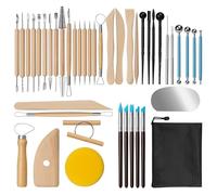 Amrules Clay Tools Kit, 43 PCS Pottery Tools, Practical Polymer Clay Sculpting Tools Kit, Air Dry Clay Tools Set for Beginner, Adults, Pottery Craft, Carving, Drawing, Molding, Modeling, Shaping