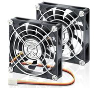 AmRunJe 2PCS 80mm x 15mm DC Brushless Cooling Fan 12v 3Pin Speed Control High Performance for PC Case Computer RV Fridge CPU Cooler Battery Box NAS
