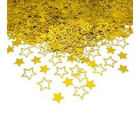 Amrzsallez Gold Star Confetti Glitter Sprinkles for Party Table Scatters Decoration Birthday Baby Shower Wedding Party Decor- Shiny, PVC Five-Pointed Stars
