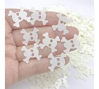 Amrzsallez Prank Scary Party Skull Confetti Pirate Party Supplies Decoration of Haunted House Glitter Metallic Foil Special Event, Cool Danger Sign Mark Table Scatters Confetti for Party Decorations